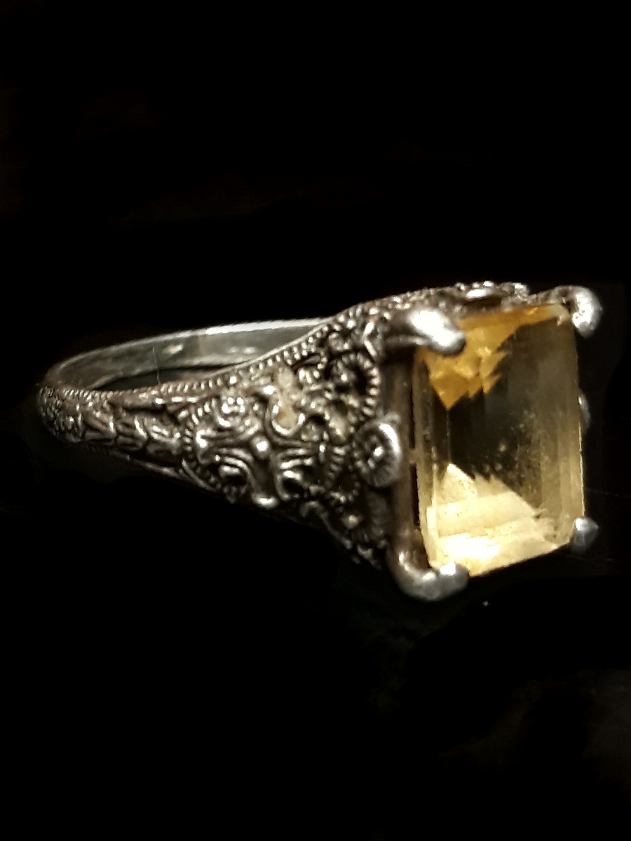 Female Womens Grand Master Freemasons Antique Victorian Ring with natural genuine five 5 ct carat citrine stone Metaphysical relic ring psychic powers transform transcendence Knowledge wisdom third eye illuminati magic magick witch craft spell Talisman the haunted hive thehauntedhive.com 